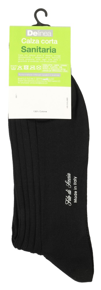 Calze Corte Uomo Sanitarie 42/44 Nero A Coste Delinea - Foto 2