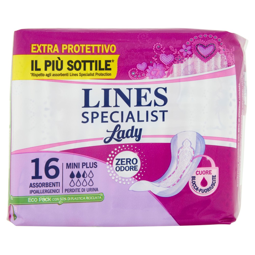 16 Assorbenti Lady Per Incontinenza Miniplus Lines Specialist - Foto 1