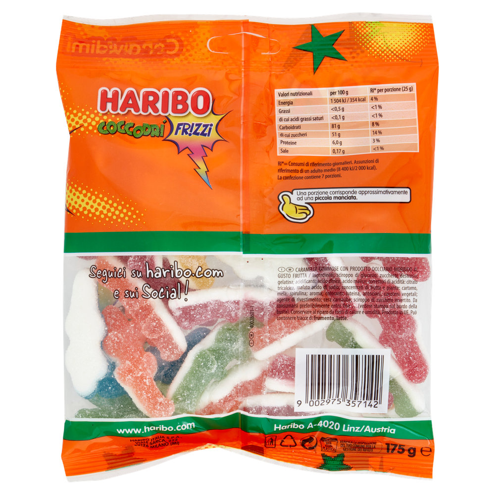 Caramelle Gommose Coccodrì Frizzi Gusto Frutta Haribo - Foto 3