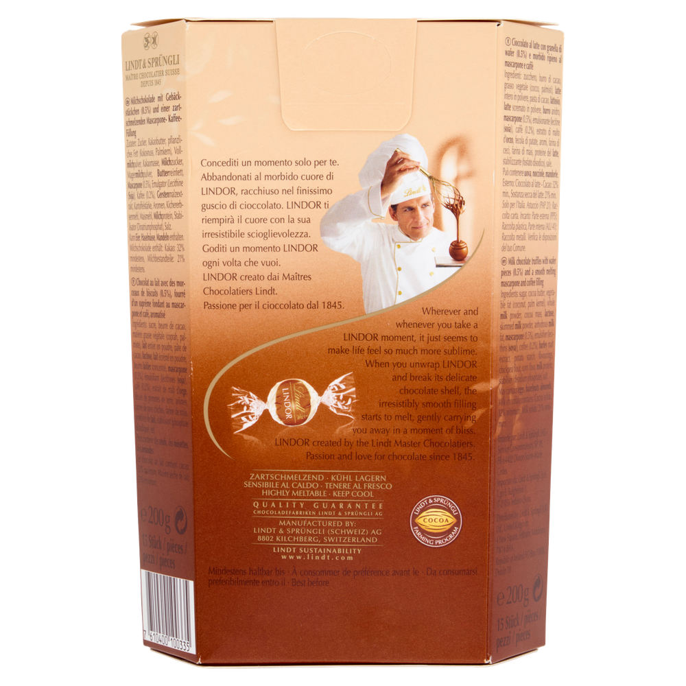 Cioccolatini Lindor Tiramisù Con Ripieno Mascarpone 15x13g Lindt - Foto 3