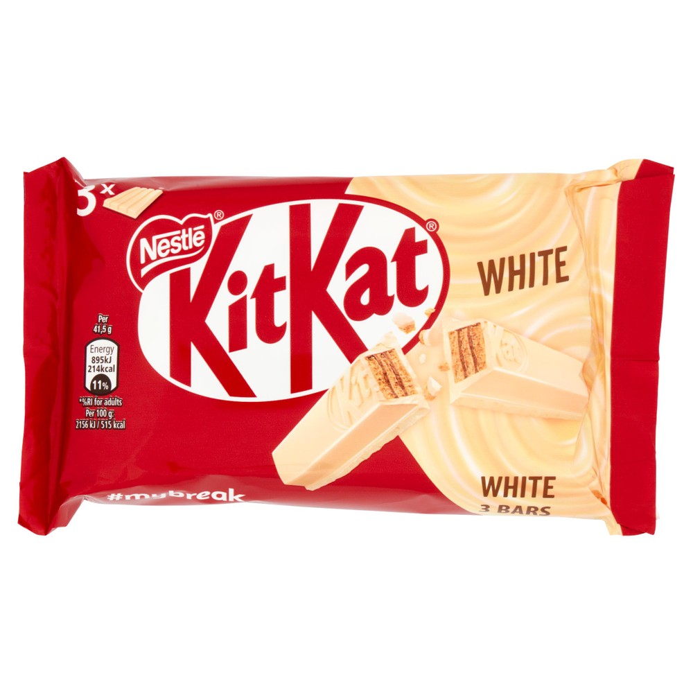 3 White Wafer Ricoperto Di Cioccolato Bianco Kitkat