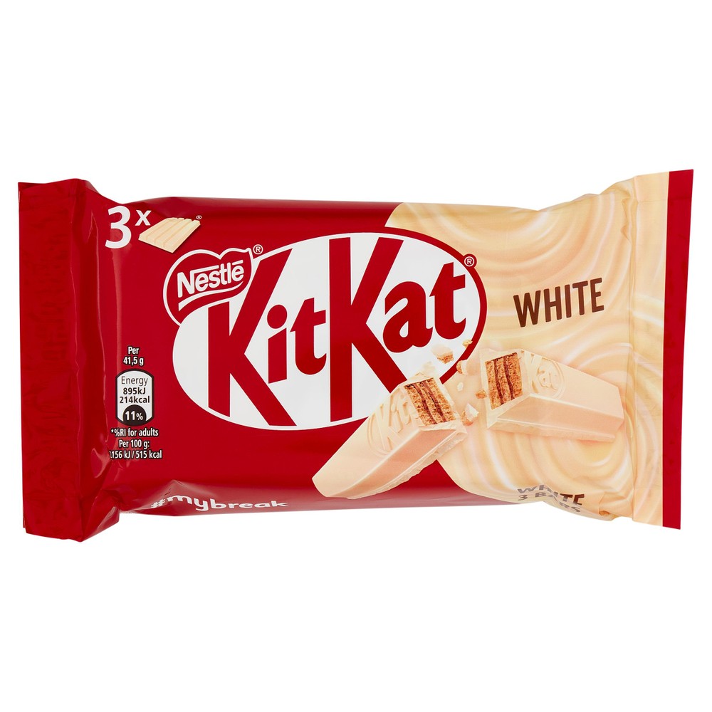 Wafer Kitkat White Con Copertura Al Cioccolato Bianco 3x41,5g Kitkat - Foto 1