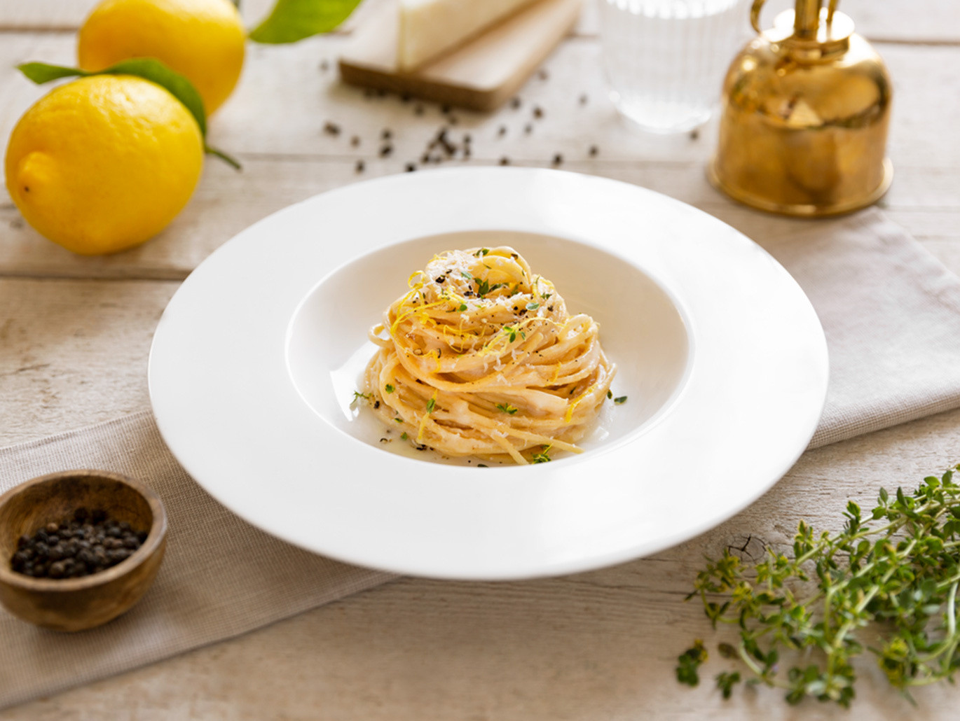 Spaghetti Barilla integrali cacio e pepe al profumo di limone
