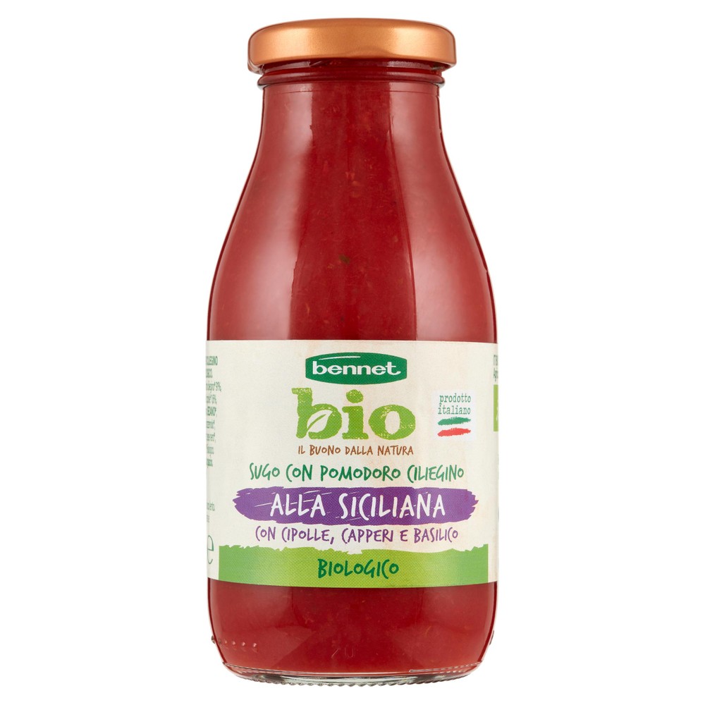 Sugo Di Pomodoro Ciliegino Alla Siciliana Biologico Bennet Bio - Foto 1