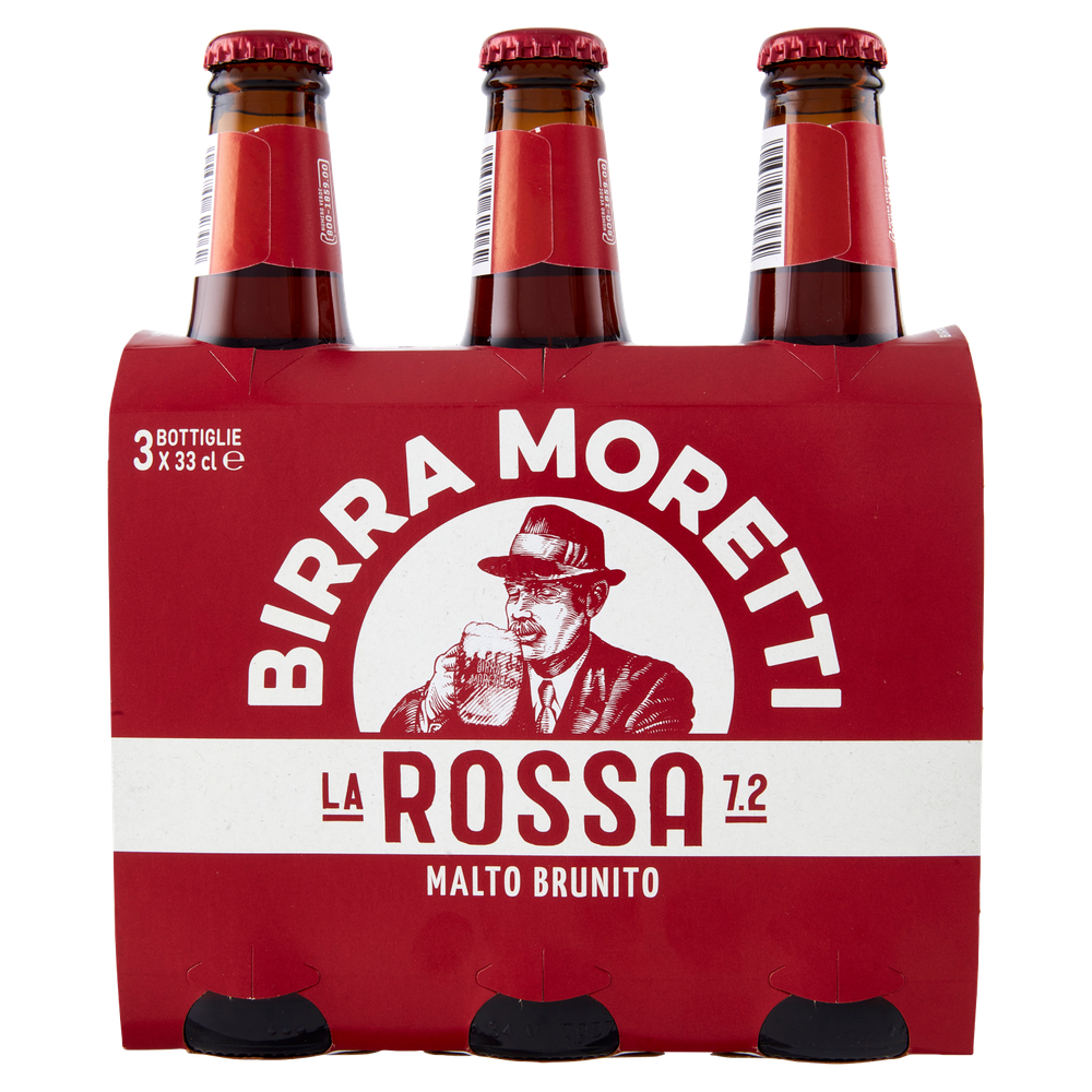 Birra Rossa Moretti 3 Bottiglie Da Cl.33