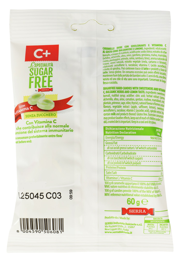 Caramelle Sugarfree Erbe E Limone Con Vitamina C Serra - Foto 3