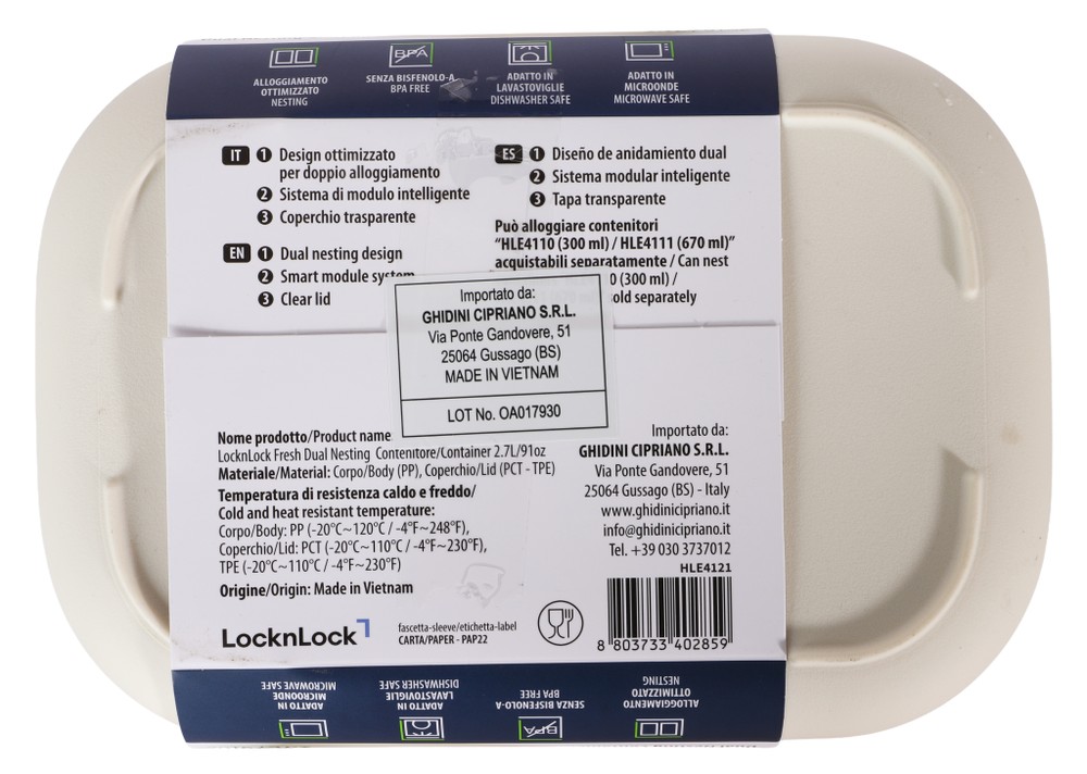 Contenitore Rettangolare Dual Nest In Plastica 2700ml Lock&Lock - Foto 2