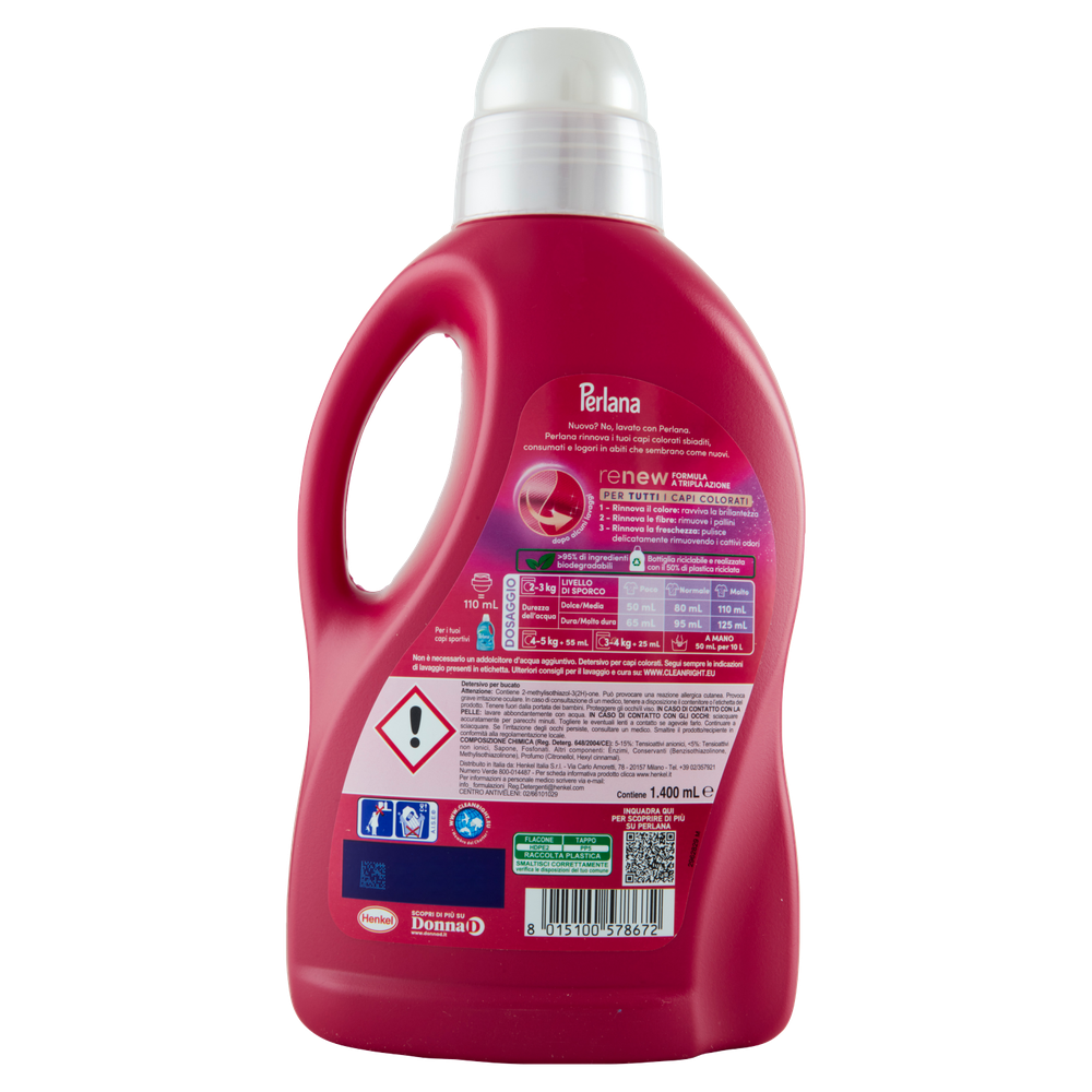 Detersivo Liquido Lavatrice Capi Delicati Colorati Perlana 28 Lavaggi - Foto 3