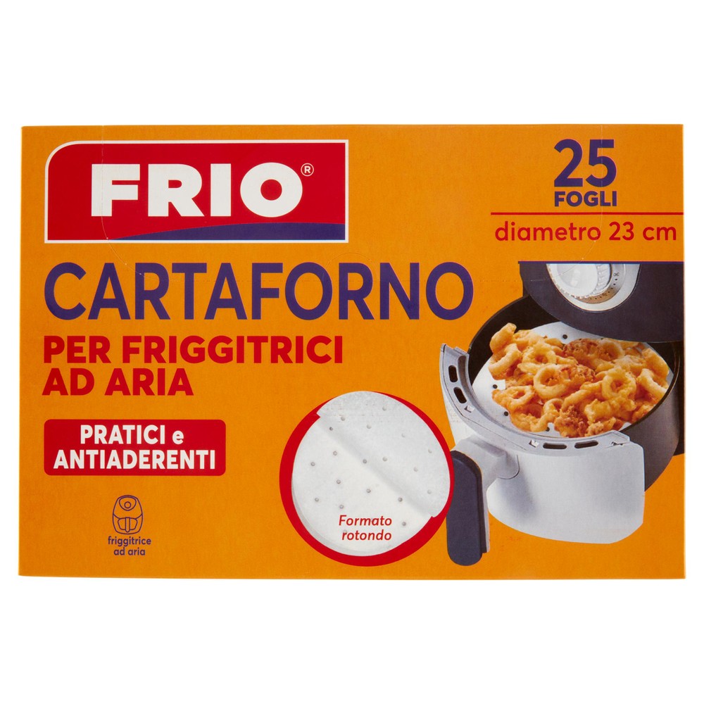 Frio Cartaforno Per Friggitrici Ad Aria 25 Fogli Tondi 23 Cm