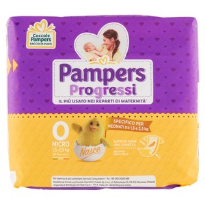 Pannolini Progressi, Taglia 0 Micro (1,5-2,5 Kg) Pampers - Foto 1