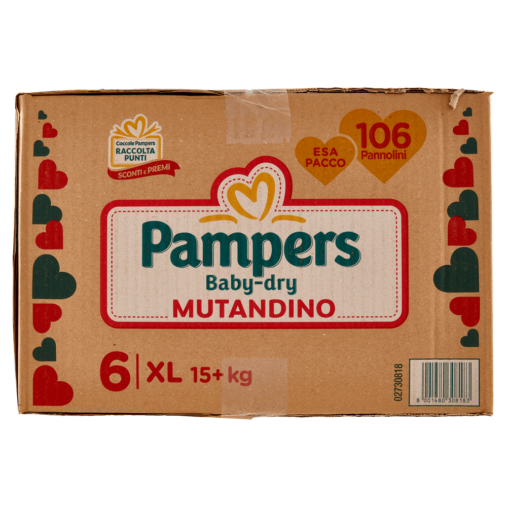 Pannolini Pampers Baby Dry Mutandina Esapack XL X106