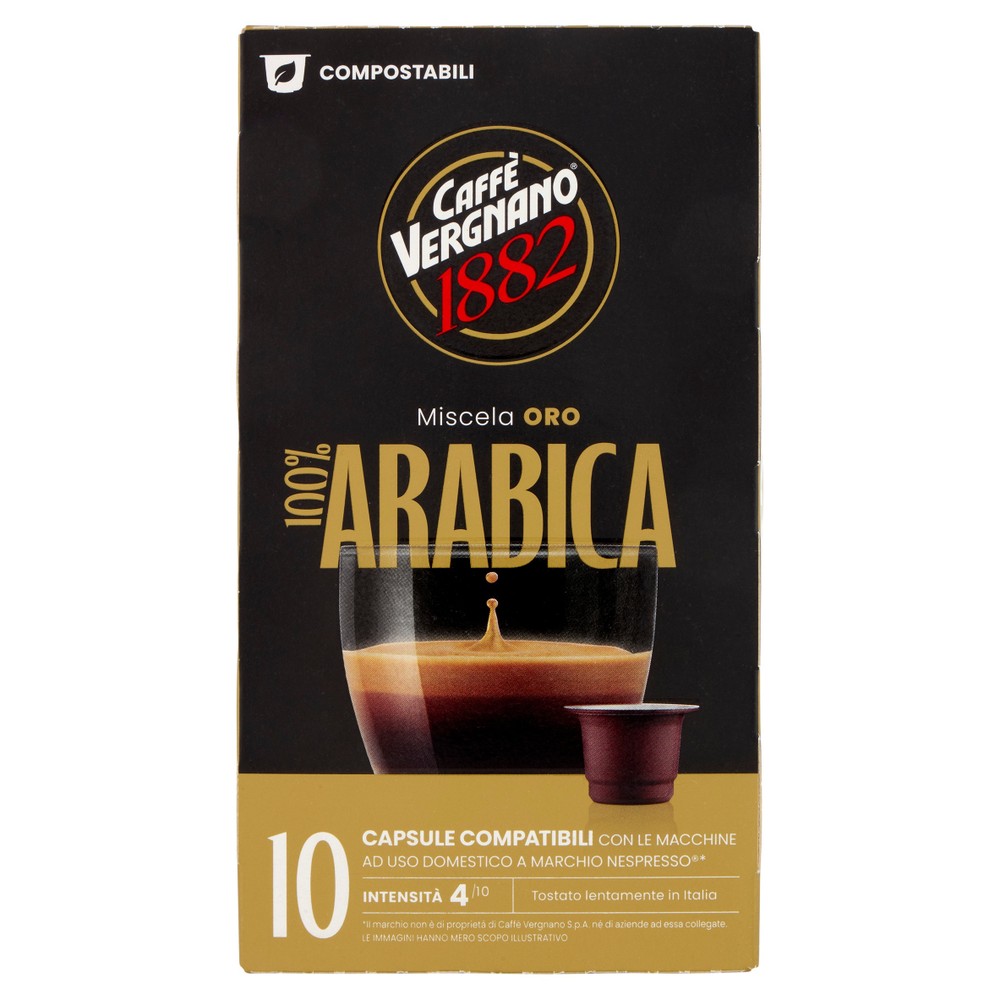 Capsule Compatibili Nespr. Oro 100% Arabica X10 Caffe' Vergano - Foto 1