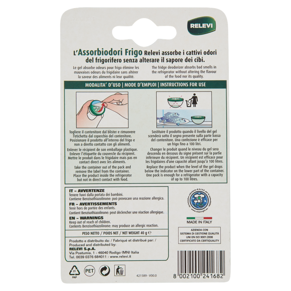 Assorbiodori Per Frigorifero In Gel Relevi - Foto 3