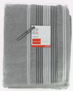 Telo Spugna Bordo Jacquard Cm100x150 Grigio Chiaro Casa - Foto 1