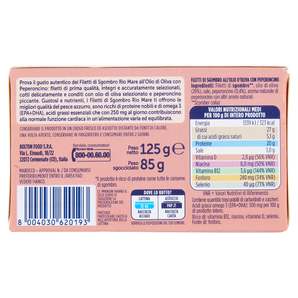Filetto Di Sgombro Oo Con Peperoncino Piccante Rio Mare - Foto 3