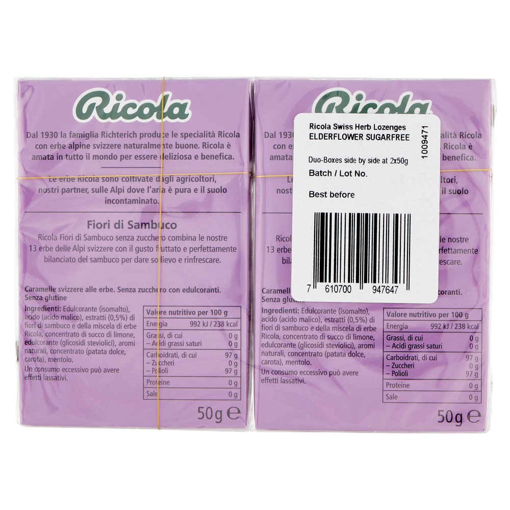 Caramelle Svizzere Fiori Di Sambuco Senza Zucchero 2x50g Ricola - Foto 3
