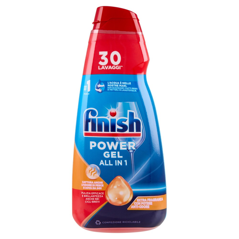 Gel Detersivo Liquido Per Lavastoviglie Antiodore 30 Lavaggi Finish - Foto 1