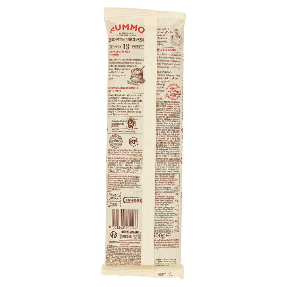 Spaghettoni Grossi N.220 Pasta Di Semola Di Grano Duro Rummo - Foto 3