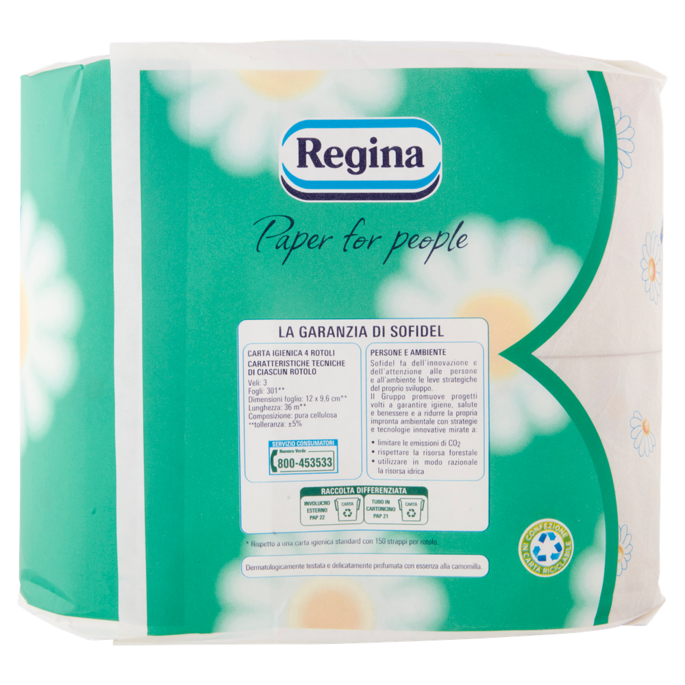 4 Rotoli Carta Igienica Delicata 3 Veli Cartacamomilla Regina - Foto 3