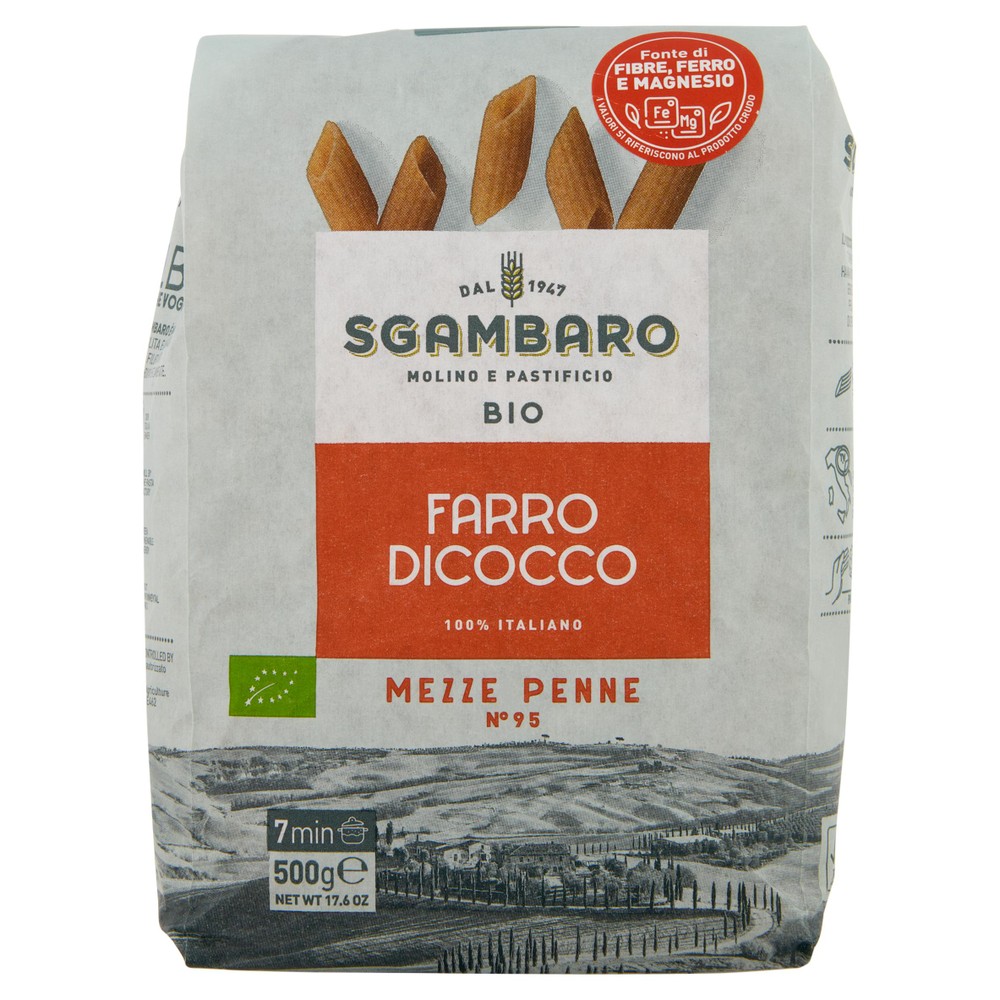 Pasta Mezze Penne N.95 Di Farro Dicocco Bio Sgambaro - Foto 1