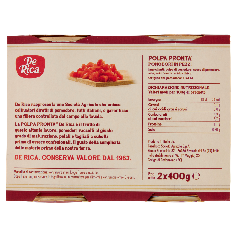 Polpa Pronta Di Pomodoro 2x400g De Rica - Foto 3