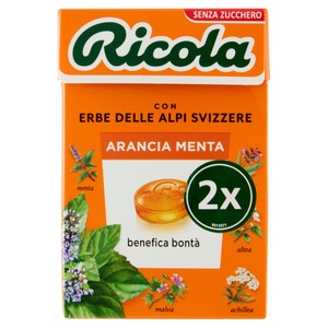 Caramelle Arancia Menta Senza Zucchero Con Vitamina C 2x50g Ricola - Foto 1