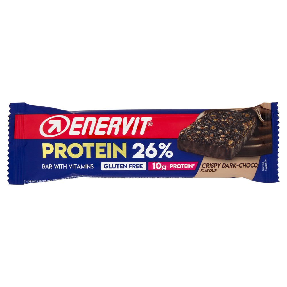 Enervit Protein 26% Bar With Vitamins Crispy Dark-Choco Flavour 40 G - Foto 1