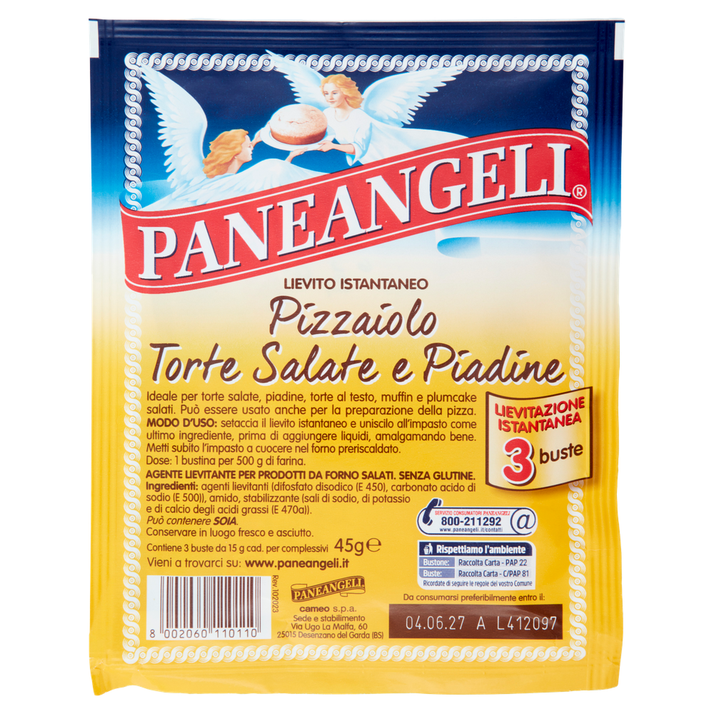 Lievito Istantaneo Pizzaiolo Senza Glutine 3x15g Paneangeli - Foto 3