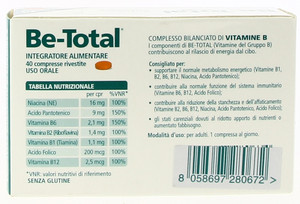 Vitamina B B3 B12 Integratore Alimentare Energia Acido Folico Betotal