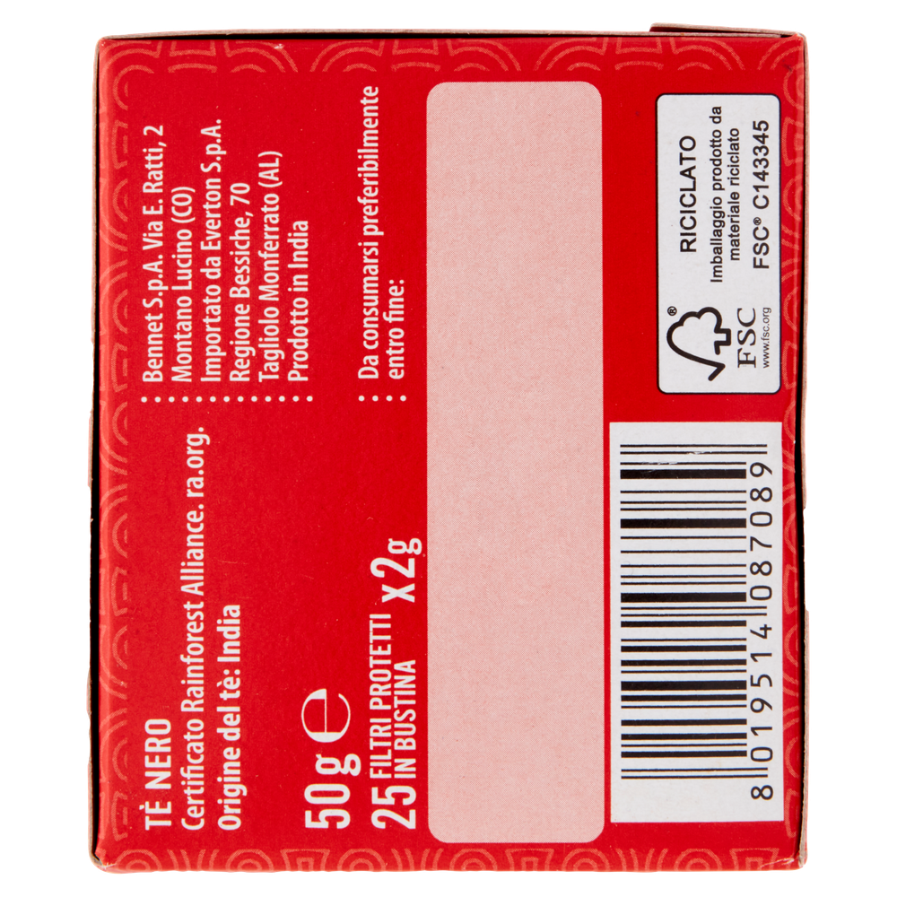 Tè Nero English Breakfast In Filtri 25x2g Bennet - Foto 2