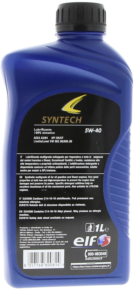 Olio Lubrificante Per Auto 5w40 1l Syntech Elf - Foto 2