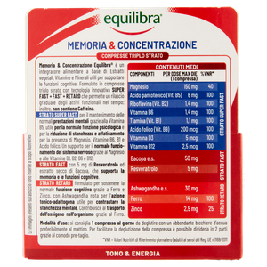 Equilibra Memoria & Concentrazione Compresse Triplo Strato 30 X 1,15 G - Foto 3