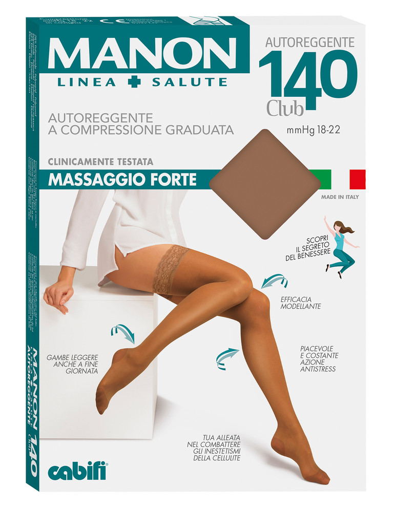 Calze Autoreggenti Donna Tg 4 Daino 140 Denari Manon - Foto 1