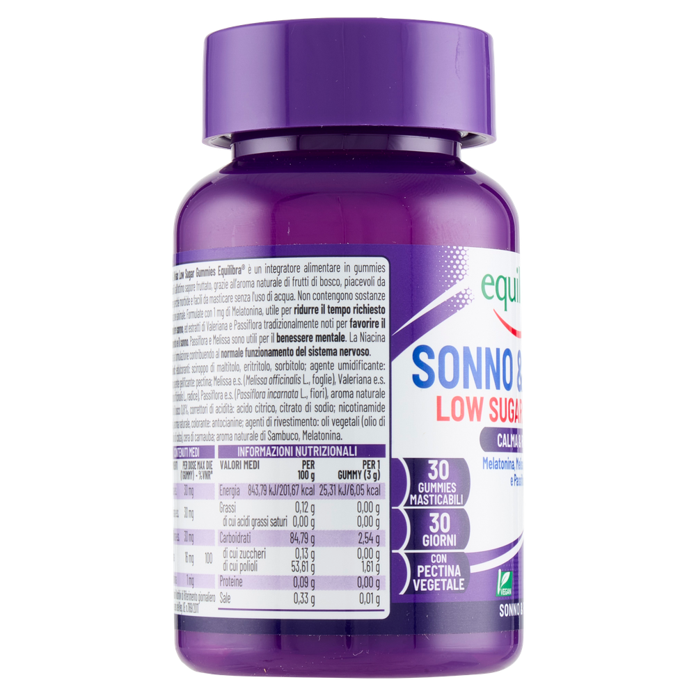 Equilibra Sonno & Relax Low Sugar Gummies 30 Gummies 90 G - Foto 2