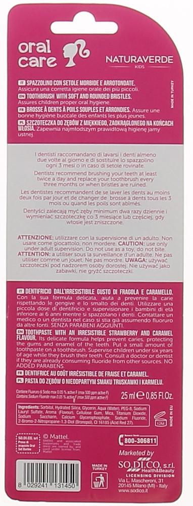 Barbie Kit Oral Set Dentifricio Ml.25 + Spazzolino - Foto 2