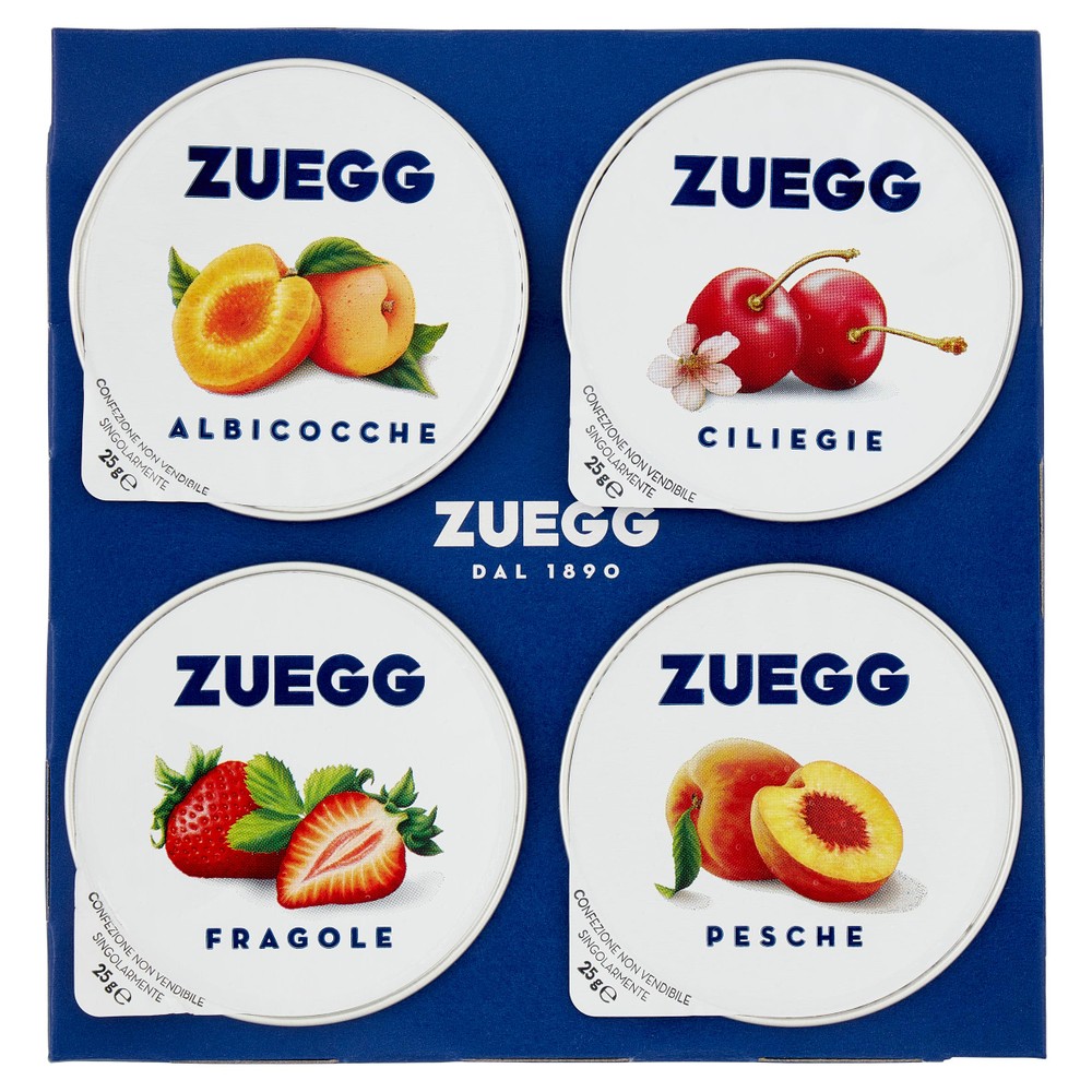 Confetture Miste Albicocche, Ciliegie, Fragole, Pesche 4x25g Zuegg - Foto 1