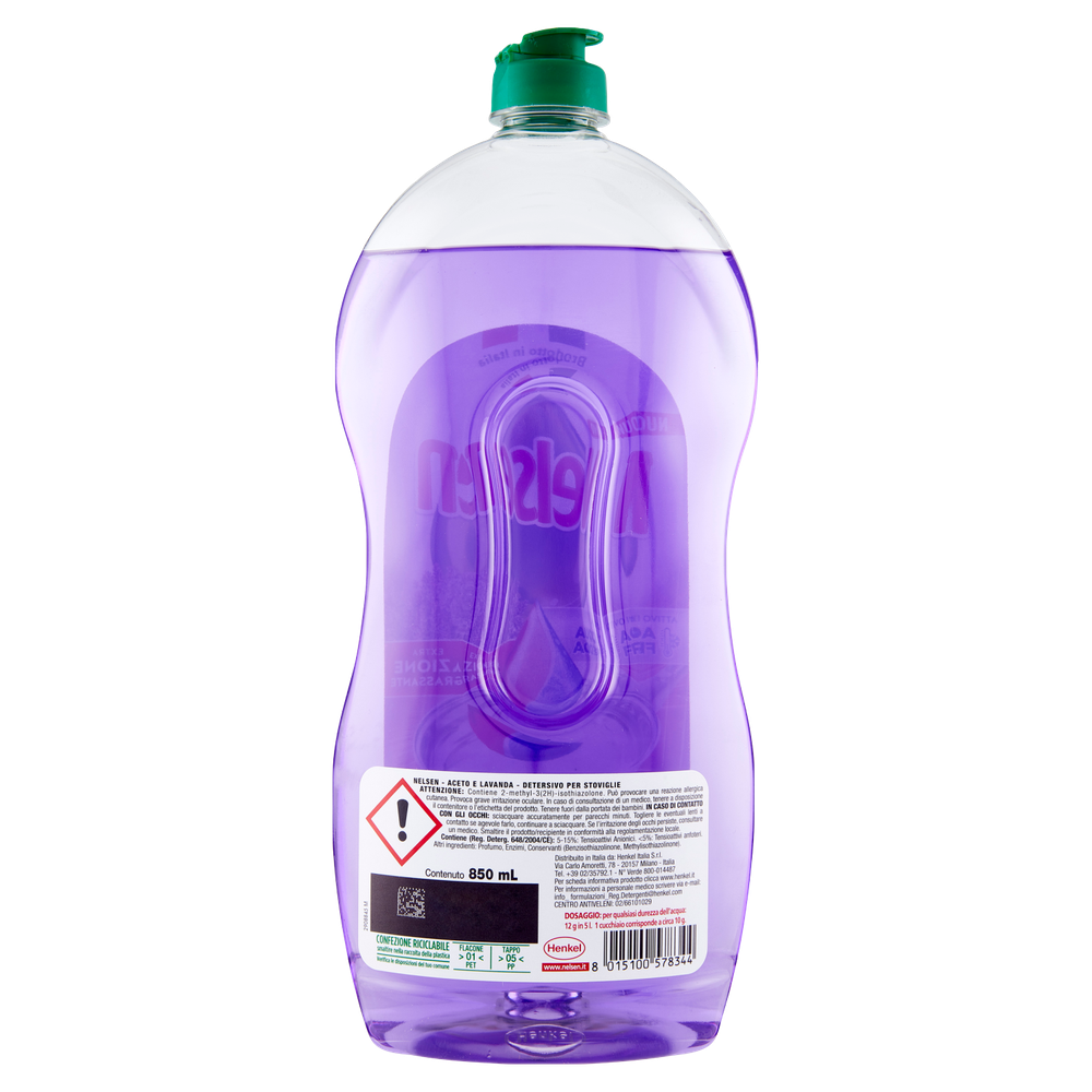 Detergente Piatti Con Extra Azione Sgrassante Aceto E Lavanda Nelsen - Foto 3