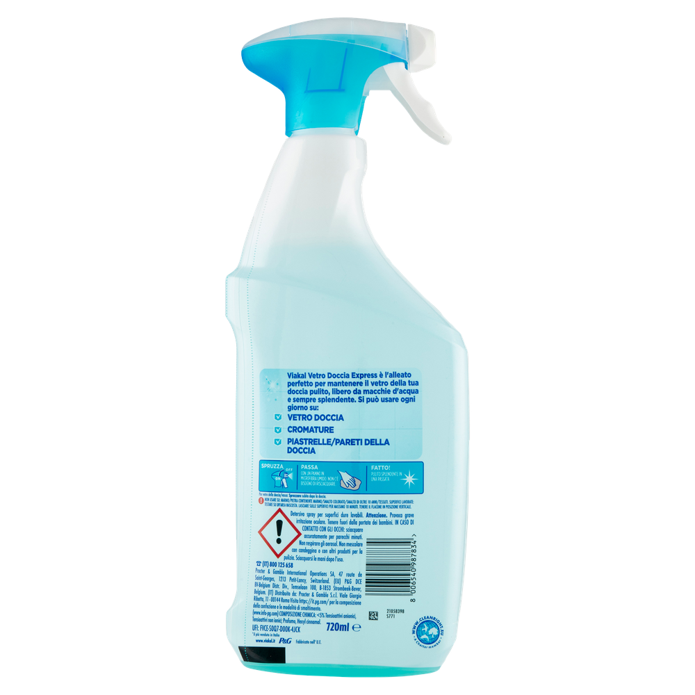 Detergente Vetro Doccia Express Spray Azzurro Viakal - Foto 3