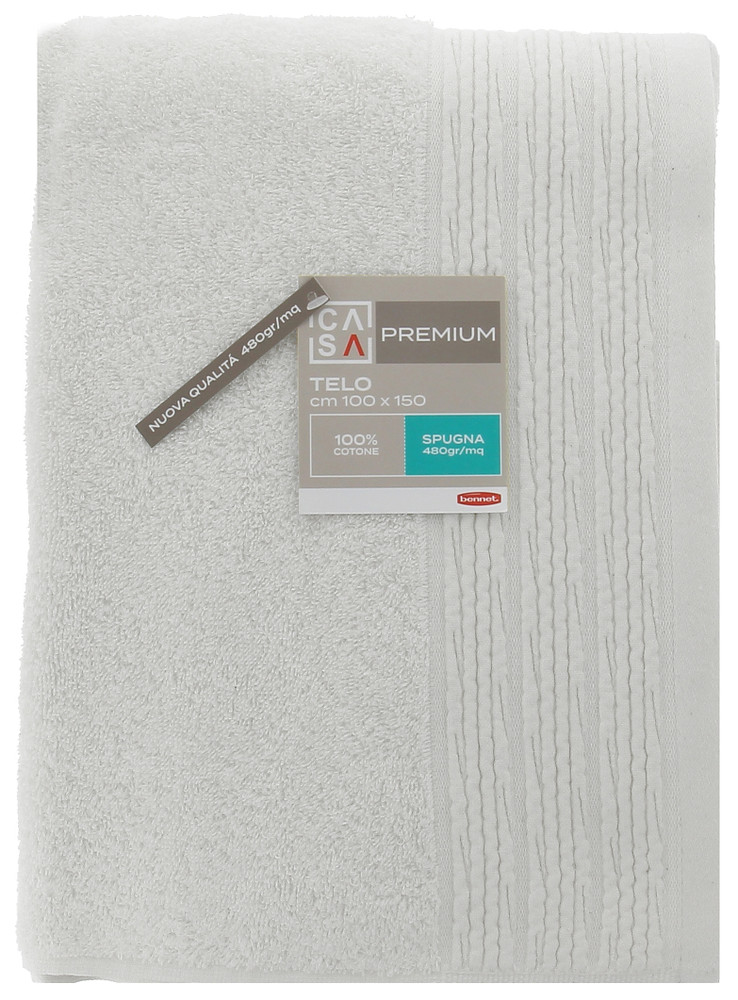 Telo Spugna Cm100x150 Bordo A Rilievo Bianco Casa Premium - Foto 1