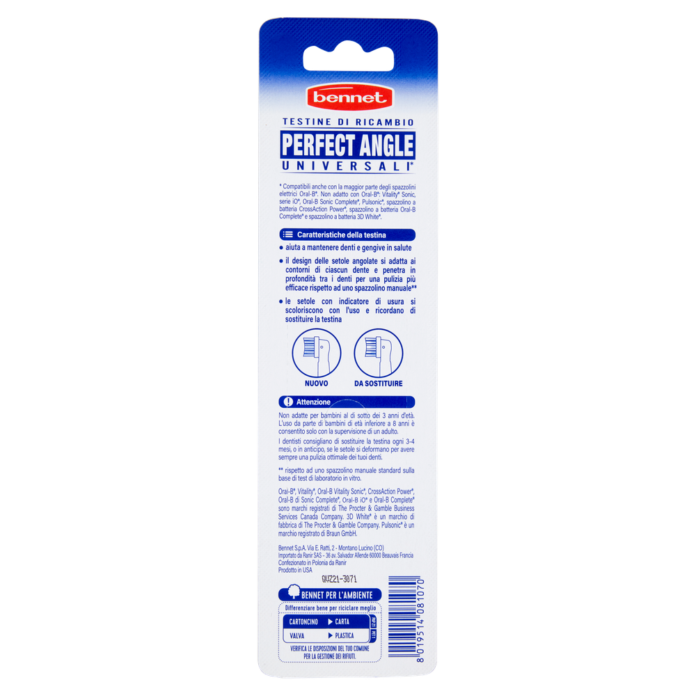 Testine Ricambio Spazzolino Elettrico Classic Universali Bennet - Foto 3