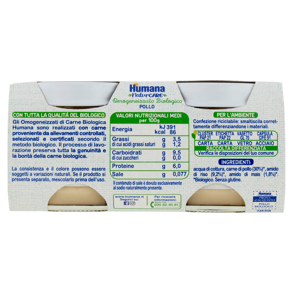 Omogeneizzato Di Pollo Bio Humana Conf. Da 2 - Foto 3