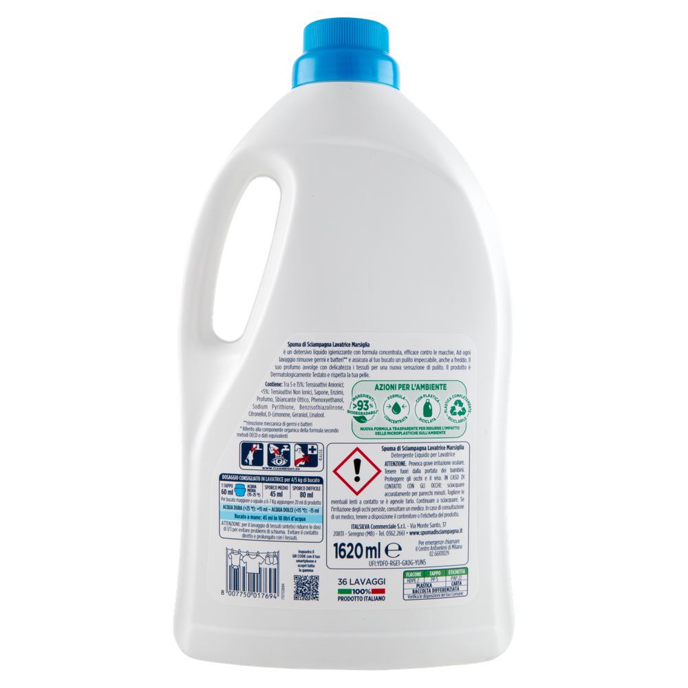 Detersivo Liquido Per Lavatrice Marsiglia Spuma Di Sciampagna - Foto 3