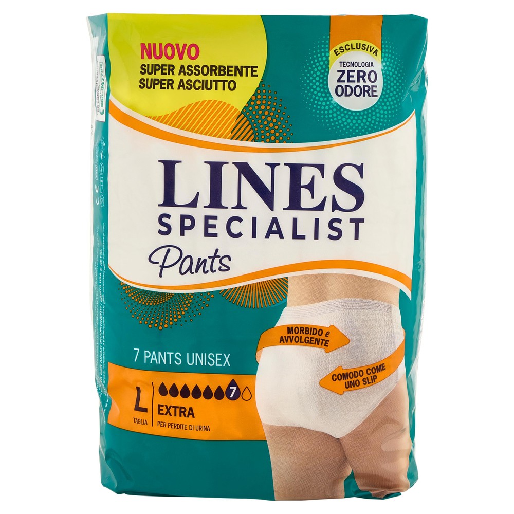 7 Pants Extra Unisex Per Incontinenza Taglia L Lines Specialist - Foto 1