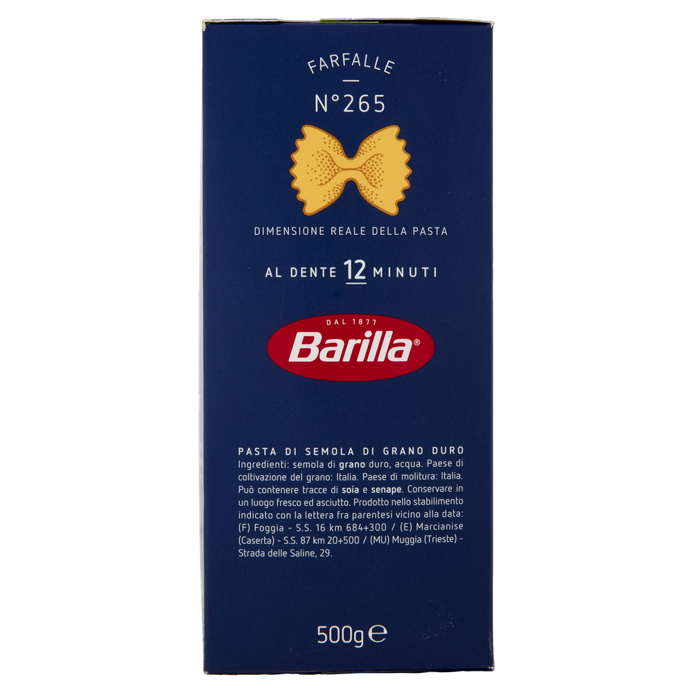 Pasta Di Semola Di Grano Duro Farfalle Barilla
