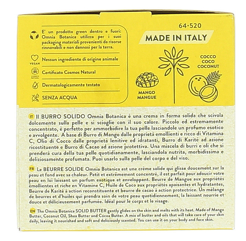 Burro Solido Mango E Cocco 45 Ml Omnia Botanica - Foto 2