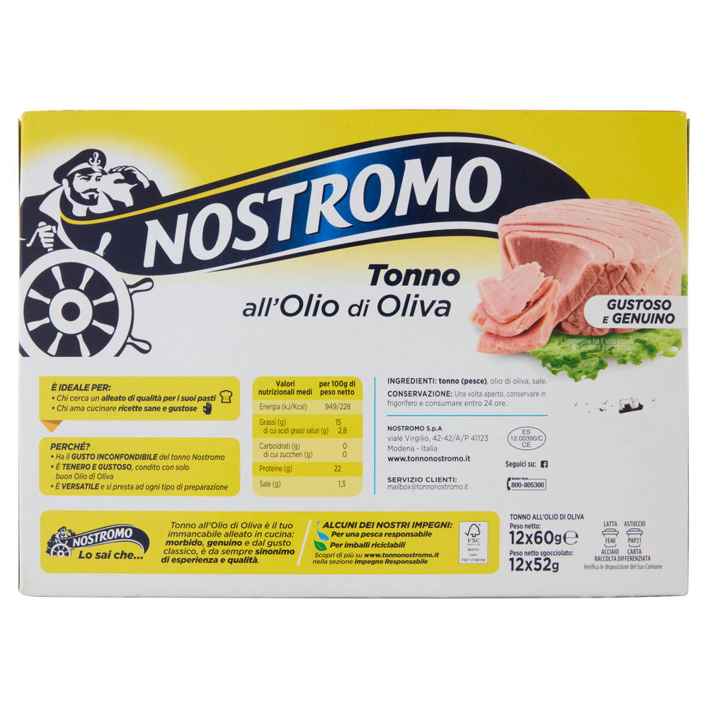Tonno All'olio Di Oliva 12 X 60g Nostromo - Foto 3