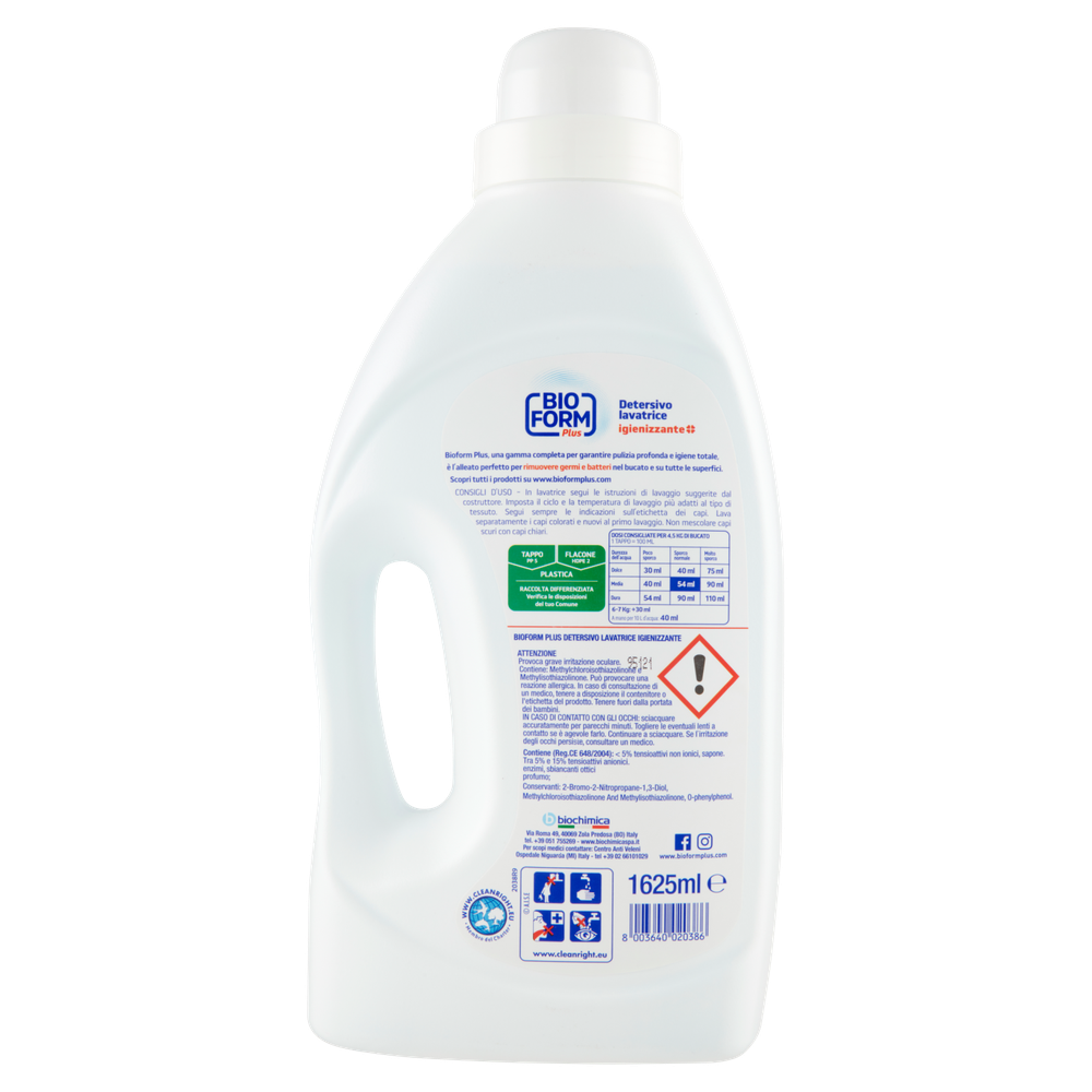 Detersivo Liquido Lavatrice Con Igienizzante Bioform Plus 36 Lavaggi - Foto 3