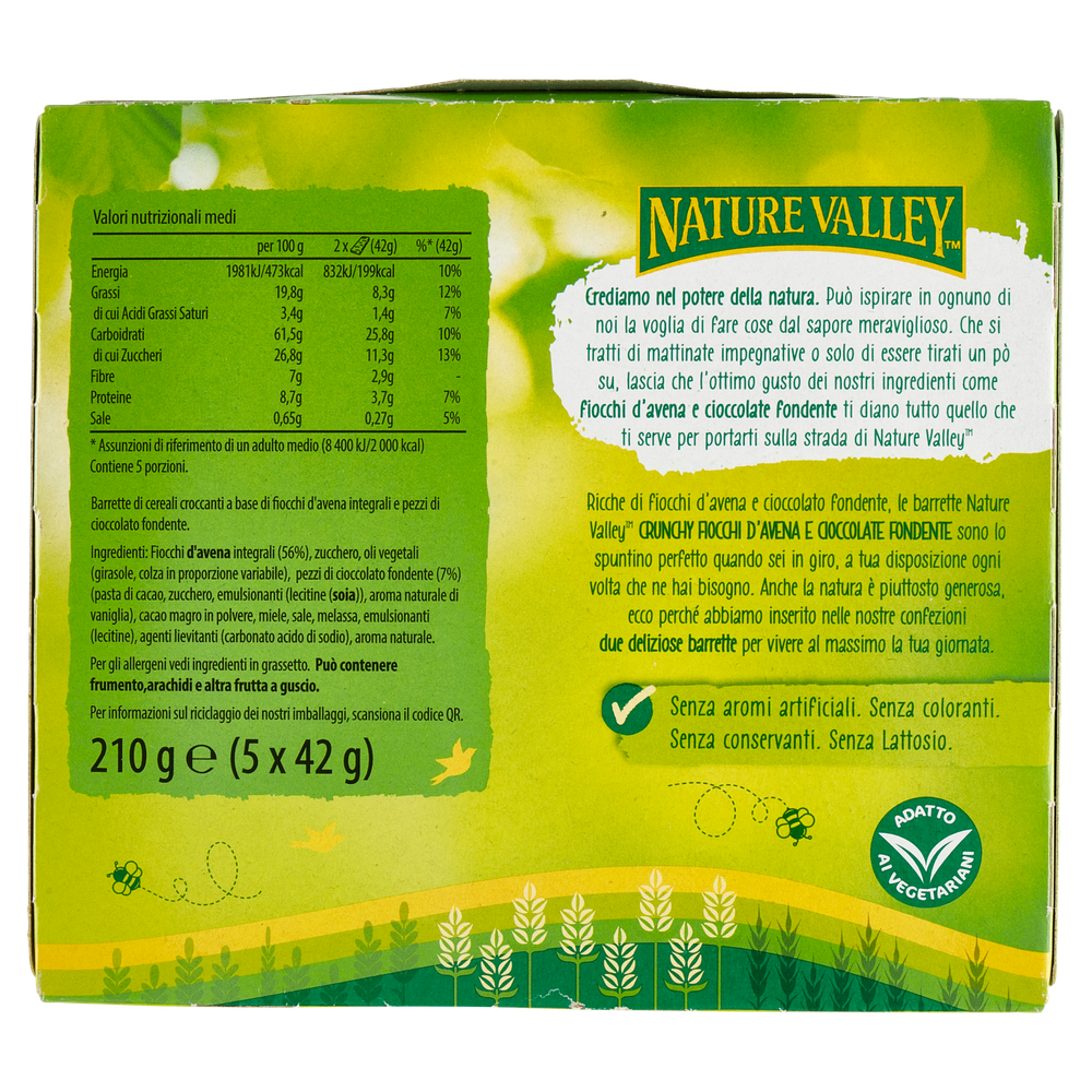 Barrette Crunchy Di Avena E Cioccolato Fondente 5x42g Nature Valley - Foto 3