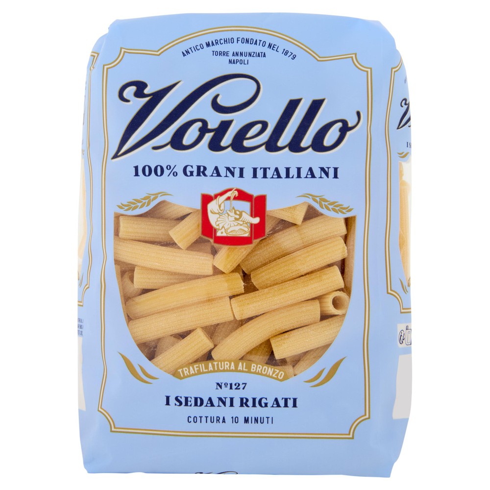 Pasta Sedani Rigati N.127 100% Grano Italiano Voiello - Foto 1