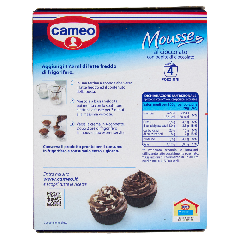 Preparato Per Mousse Al Cioccolato Con Pepite Di Cioccolato Cameo - Foto 3